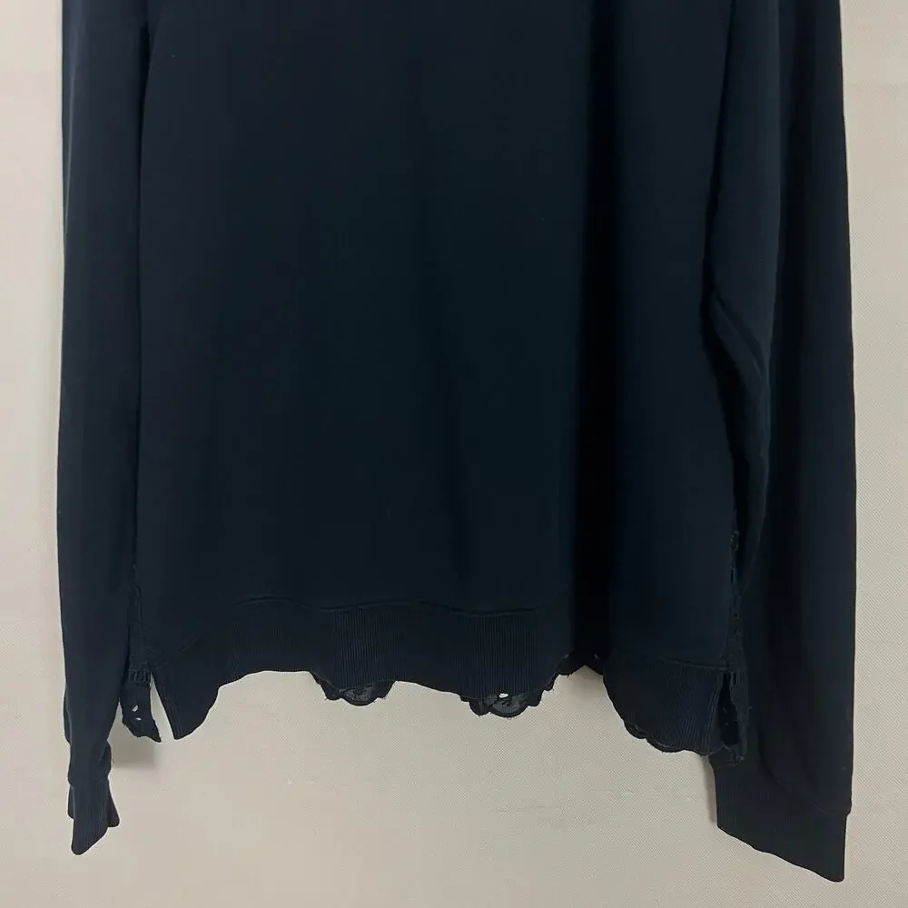J. Crew Pullover Blue Eyelet Sweater Size Large